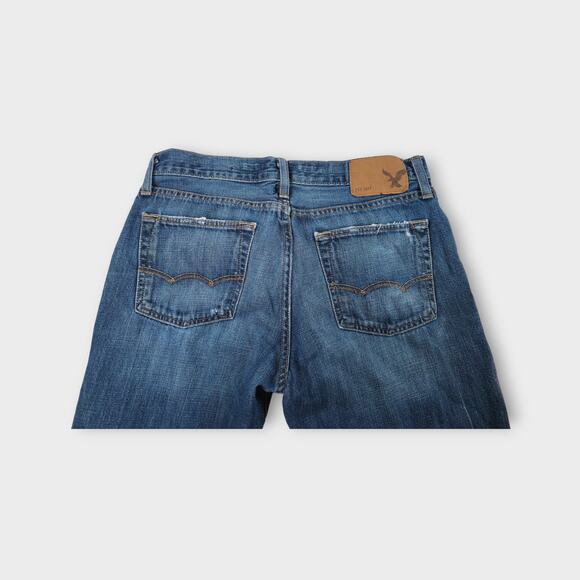 Mens American Eagle Original Straight Distressed Blue Jeans Size 30 - Picture 8 of 9